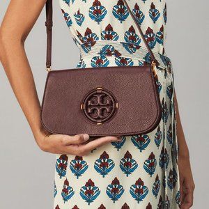 Tory Burch Miller Leather Handbag Red Wine Burgundy Ox Tempranillo Bag Purse NEW